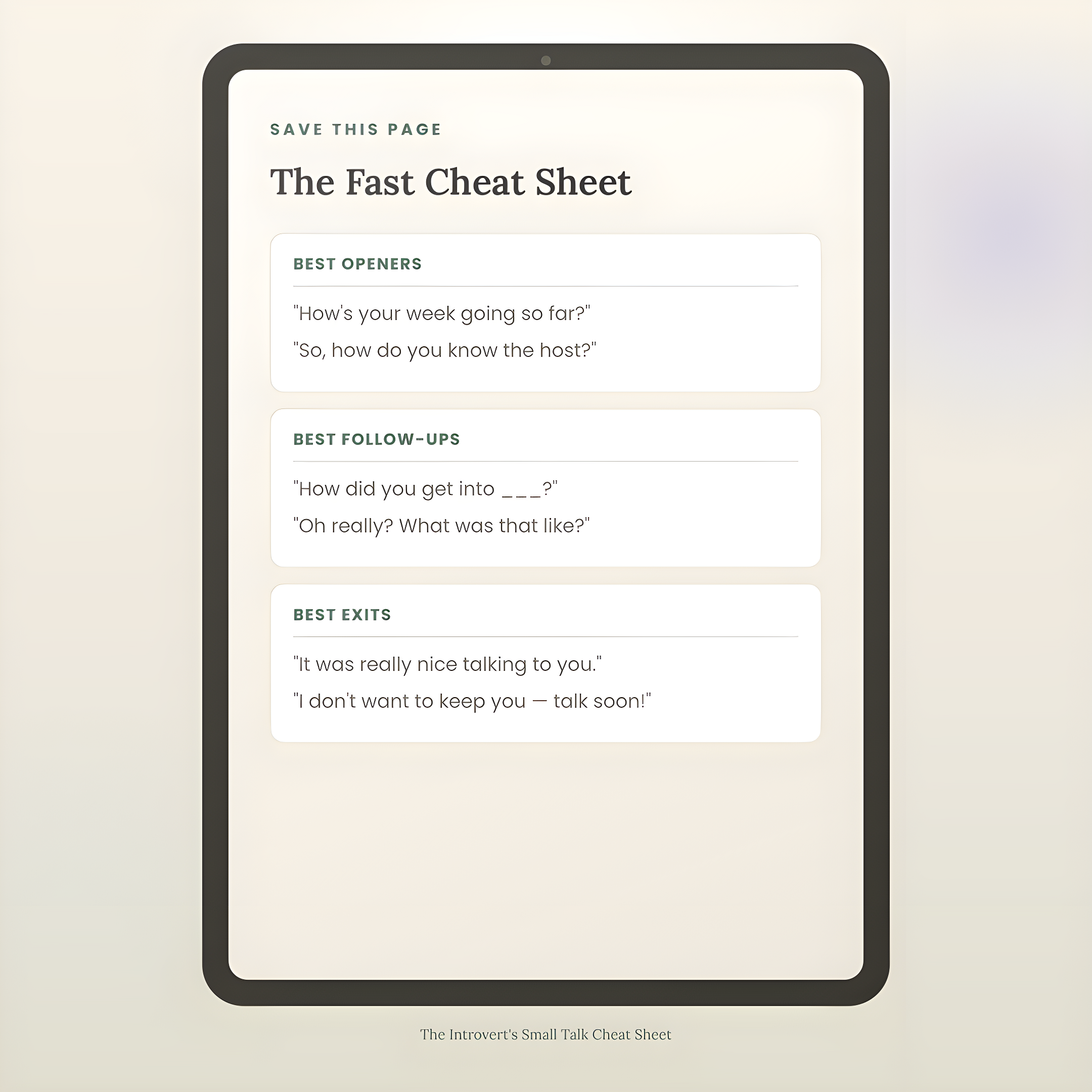 The Introvert’s Small Talk Cheat Sheet – PDF Guide