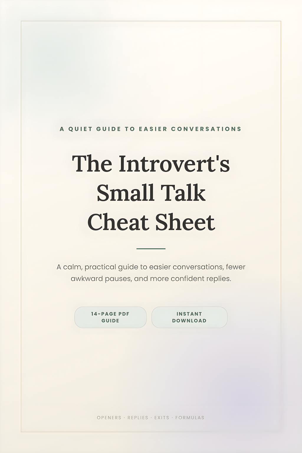 The Introvert’s Small Talk Cheat Sheet – PDF Guide