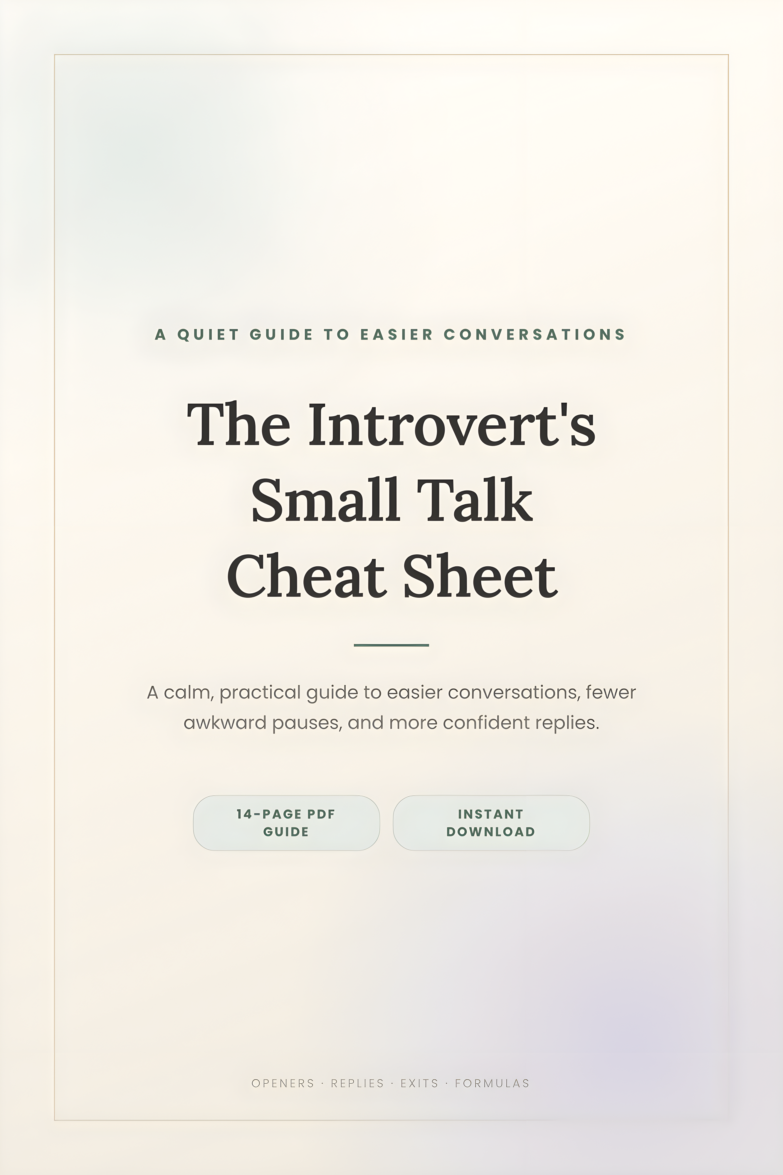 The Introvert’s Small Talk Cheat Sheet – PDF Guide